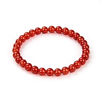 Adabele Real Natural Carnelian Red Agate Bracelet 75 Inch Stretch Red Gemstone Beaded Bracelet Chakras Healing Crystal Stone Je