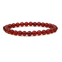 Adabele Real Natural Carnelian Red Agate Bracelet 75 Inch Stretch Red Gemstone Beaded Bracelet Chakras Healing Crystal Stone Je