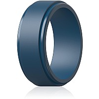 Thunderfit Silicone Wedding Rings For Men Flat Step Edge 10Mm Wide 25Mm Thick Dark Blue Size 758 182Mm