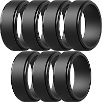 Thunderfit Silicone Wedding Rings For Men Flat Step Edge 10Mm Wide 25Mm Thick Black Black Black Black Black Black B