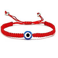 Kelistom Handmade String Evil Eye Bracelet For Women Men Girls Boys Black Red Thread Adjustable Bracelets Minimalist Jewelry