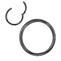 Jofukin 12G Hoops 10Mm 12 Gauge Hoop Nose Rings For Men Black Nose Ring Hoop Surgical Steel Nose Hoop Hypoallergenic Body Pierci