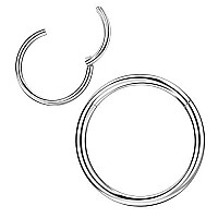 Jofukin 10G Hoops 12Mm 10 Gauge Hoop Nose Rings For Men Silver Nose Ring Hoop Surgical Steel Nose Hoop Hypoallergenic Body Pierc