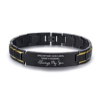 Mugart Son Wedding Gifts For Son Engraved Bracelet Gift For Son Once My Baby Now A Man Today A Husband Always My Son To