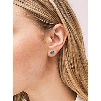 Chicsilver December Birthstone Stud Earrings For Women 925 Sterling Silver Delicate Tiny Tanzanite Blue Zircon Earrings Studs Hy