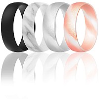 Thunderfit Silicone Wedding Rings For Men Women 63Mm Wide 165Mm Thick Marble Marble Rose Gold Marble Gliter Silver B