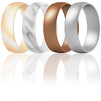 Thunderfit Silicone Wedding Rings For Men Women 63Mm Wide 165Mm Thick Bronze Marble Gold Marble Silver 455 1610