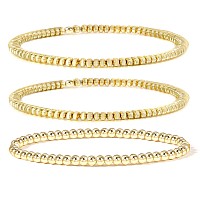 14K Gold Beaded Bracelets For Womendainty Gold Plated Chain Link Bracelet Stretchable Adjustable Braceleta Gold013Pcsra