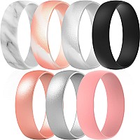 Thunderfit Silicone Wedding Rings For Men Women 63Mm Wide 165Mm Thick Marble Marble Rose Gold Marble Gliter Silver B