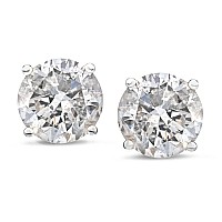 Amazon Collection Certified 14K White Gold Diamond Stud Earring With Screw Back And Post 060 Cttw Jk Color I1I2 Clarity