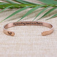 Joycuff Rose Gold Sympathy Memorial Gift For Her Motivating Jewelry A Piece Of My Heart Is In Heaven Stainless Steel Bracelet