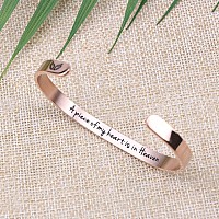 Joycuff Rose Gold Sympathy Memorial Gift For Her Motivating Jewelry A Piece Of My Heart Is In Heaven Stainless Steel Bracelet