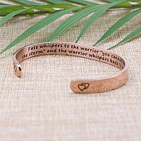 Joycuff Women Empowerment Calm Gift For Her Inspirational Christmas Bangle Fate Whispers To The Warrior You Cannot Withstand The