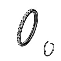 16G 316L Surgical Steel Segment Nose Hoop Ring Cz Segment Helix Jewelry Earring 8Mm Lip Ring Rook Ring Lobe Ring Nose Piercing J