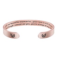 Joycuff Memorial Gift For Her Motivating Jewelry You Left Me Beautiful Memories Your Love Is Still My Guide Stainless Steel Bra