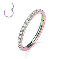 Gagabody Septum Ring Surgical Steel 18 Gauge Earrings For Women 8Mm Hoop Earring Nose With Clear Cz Rings Hoop Earrings For Dait