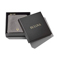 Bulova Mens Classic Round Box Link Chain Necklace With Obelisk Pendant