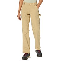 Carhartt Womens Rugged Flex Loose Fit Canvas Work Pant Dark Khaki 14 Short