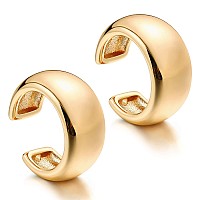 Mevecco Chunky Ear Cuffdainty Conch Ear Cufftwisted Ear Cuff14K Gold Non Pierced Ear Cuff Gold Ear Cuffcabled Wide Chunky E