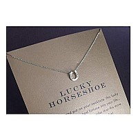 Baydurcan Horseshoe Necklace Horseshoe Pendant Chain Necklace With Message Card Gift Card Horseshoe S