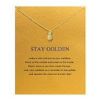 Baydurcan Pineapple Necklace Pineapple Pendant Chain Necklace With Message Card Gift Card