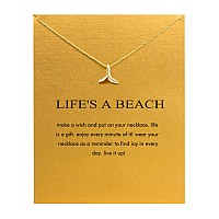 Baydurcan Mermaid Tail Necklace Mermaid Tail Pendant Chain Necklace With Message Card Gift Card