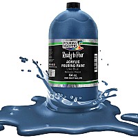 Pouring Masters Lake Blue Metallic Pearl Acrylic Ready To Pour Pouring Paint Premium 64Ounce Premixed Waterbased For Canv