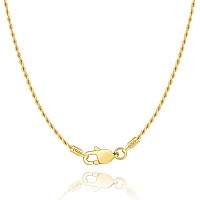 Jewlpire 925 Sterling Silver Gold Chain Necklace For Women Girls 18K Gold Over 135Mm Mens Necklaces Rope Chain 24Inch