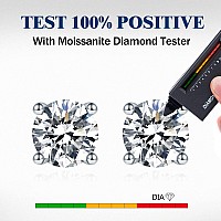 Yodewa Moissanite Stud Earrings For Women 925 Sterling Silver Hypoallergenic Flat Back Not Easy Loosen 1 Pair Def Color Lab Cre