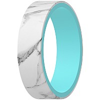 Thunderfit Silicone Wedding Rings Men Women Reversible 6Mm Width 2Mm Thick Skybluemarble Size 10511 206Mm