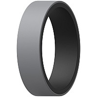 Thunderfit Silicone Wedding Rings Men Women Reversible 6Mm Width 2Mm Thick Blackgrey Size 9510 198Mm