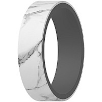 Thunderfit Silicone Wedding Rings Men Women Reversible 6Mm Width 2Mm Thick Greymarble Size 859 189Mm