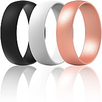 Thunderfit Silicone Wedding Rings For Men Women 63Mm Wide 165Mm Thick Black Rose Gold White 758 1820Mm