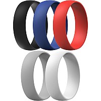 Thunderfit Silicone Rings For Men And Women 6Mm Wide 15Mm Thick White Light Grey Black Bluedark Red Size 657 1775