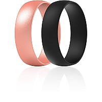 Thunderfit Silicone Rings For Men And Women 6Mm Wide 15Mm Thick Rose Gold Black Size 11512 2130Mm