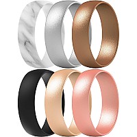 Thunderfit Silicone Rings For Men And Women 6Mm Wide 15Mm Thick Bronze Rose Gold Light Rose Gold Marble Silver Black