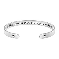 In Memory Of Loved One Gifts Sympathy Gift Memorial Jewelry Encouragement Bracelets Engraved Grief Bereavement Cuff Bracelet For