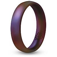 Knot Theory Cosmic Purple Silicone Ring For Men Women Breathable Comfort Fit 6Mm Wedding Band Size 13