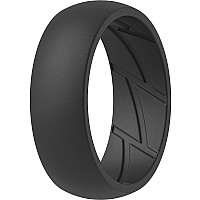 Thunderfit Silicone Wedding Rings For Men Breathable Airflow Inner Grooves 85Mm Wide 25Mm Thick Dark Grey Size 859