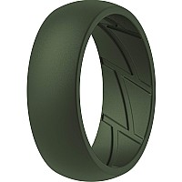 Thunderfit Silicone Wedding Rings For Men Breathable Airflow Inner Grooves 85Mm Wide 25Mm Thick Olive Green Size 155