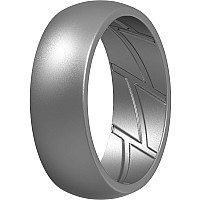 Thunderfit Silicone Wedding Rings For Men Breathable Airflow Inner Grooves 85Mm Wide 25Mm Thick Silver Size 10511 2