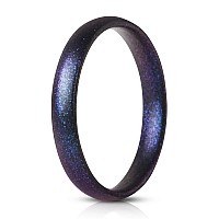 Thunderfit Silicone Wedding Bands For Women Super Thin Stackable 3Mm Width 15Mm Thick Galaxy 12513 222Mm