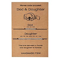 Ldurian Morse Code Bracelets For Dad Daughter Morris Code Matching Bracelets Beads Aesthetic Jewelry