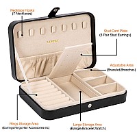 Landici Small Jewelry Box For Women Girls Pu Leather Travel Jewelry Organizer Case Portable Mini Jewellery Storage Holder Disp