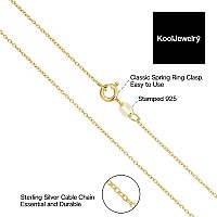 Kooljewelry Yellow Gold Over Sterling Silver Round Cable Chain Necklace 12 Mm 20 Inch