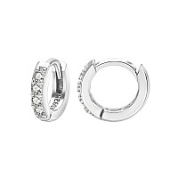 Small Hoop Huggies Earrings S925 Sterling Silver Cubic Zirconia Huggie Cuff Cartilage Earrings Jewelry Gift For Women