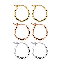 M Mooham Small Gold Hoop Earrings For Women 14K Gold Plated 925 Sterling Silver Post Hypoallergenic Chunky Mini Hoops Earrings