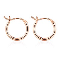 M Mooham Rose Gold Hoop Earrings For Women Rose Gold Plated 925 Sterling Silver Post Hypoallergenic Chunky Mini Hoops Earrings