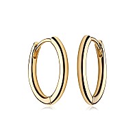 Myears Women Basic Earrings Gold Huggie Hoop 14K Gold Filled Small Simple Handmade Hypoallergenic Everyday Jewelry