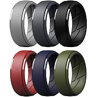 Thunderfit Silicone Ring Men Breathable With Air Flow Grooves 10Mm Wide 25Mm Thick Grey A Grey B Black Dark Red A Dar